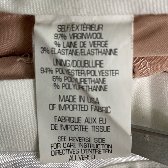 Theory Blush Pink Wool Mid Rise Flat Front Straight Leg Trouser Pants Size 4 - Picture 8 of 8